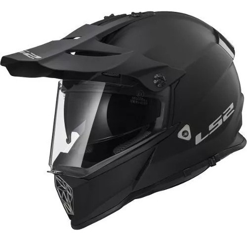 Casco Para Moto Cross Ls2 Pioneer Mx436 Matt Black Solid Talle Xl