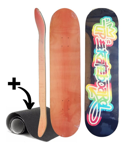 Shape Neon Black Upskateboard Marfim 8.25 + Lixa