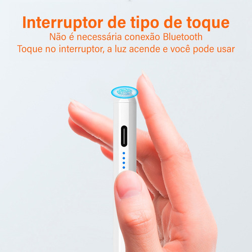 Caneta Touch Stylus Compatível Com Ipad Palm Rejection 1.0mm