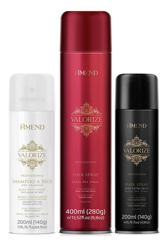 Amend Valorize Shamp Seco E Spray Forte E Ultra Forte 200 Ml