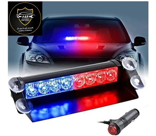 Luz Policial 8led Para Autos, Camionetas, Van, Minivan,motos