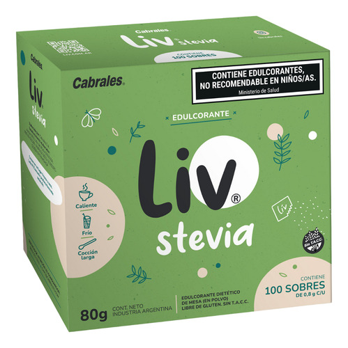 Edulcorante Stevia Liv Caja 100 Unidades