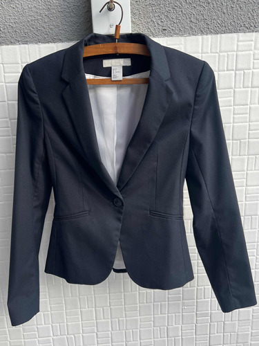 Blazer Azul Marino Talle 32 H&m Corto