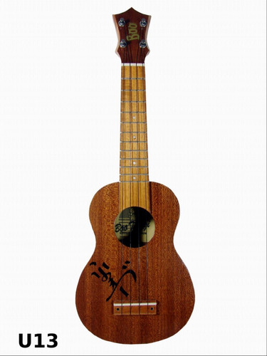 Ukulele Tamaño Soprano Con Caracter Chino Impreso Y Funda 