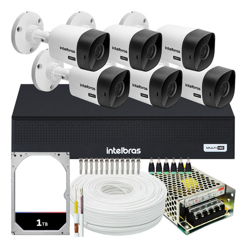 Kit Cftv 6 Câmeras Segurança Intelbras Residencial Hd 1 Tera