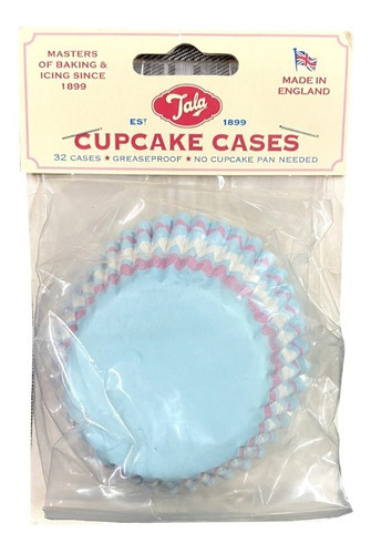 Juego De 32 Porta Cupcakes Tala Azul Colorido