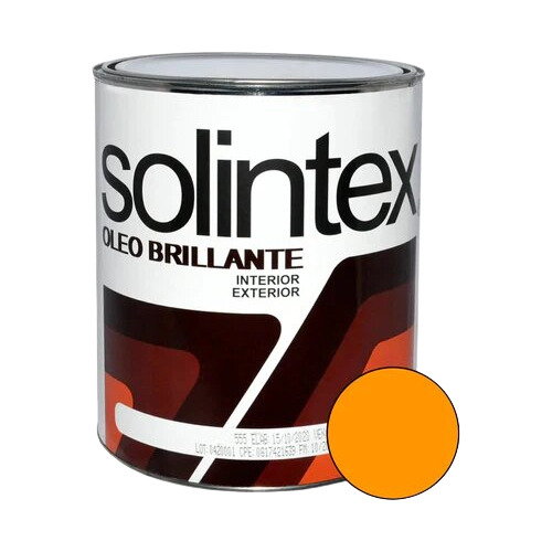 Pintura Oleo Brillante Amarillo Intenso Solintex 1/4 Galon.