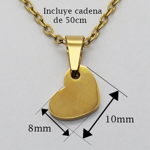 Imagen 2 de 4 de Collar Corazón Grabado Personalizado 1217