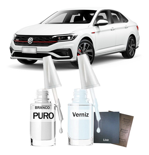 Tinta Tira Risco Automotivo Vw Jetta Gli 2011 Branco Puro