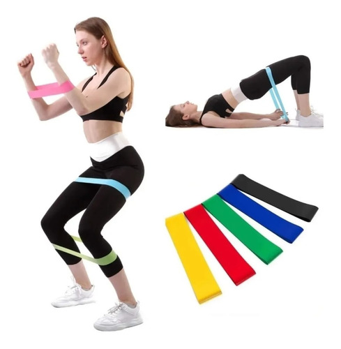 Pack 5 Bandas Elásticas Loop Circulares Pilates Aerobico