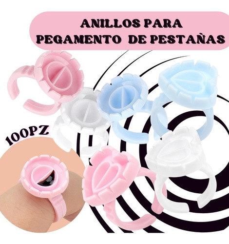Anillo Para Pegamento Pestañas Soporte Ajustable Set
