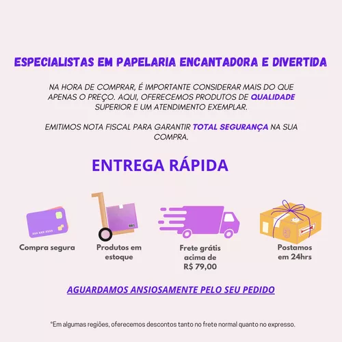 Caixa Kit Papelaria Fofa 10 Itens Kawaii Divertidos - Papelaria Duas Meninas