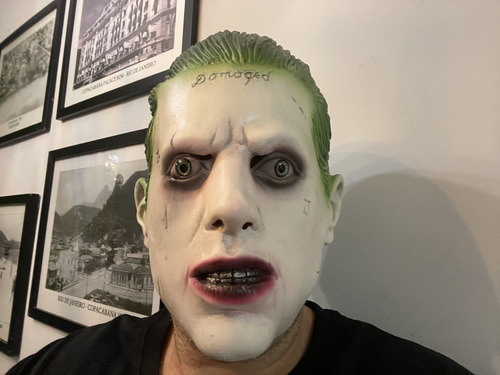 Máscara Halloween Coringa Jared Leto Esquadrão Suicida Cor Branco E Verde Coringa Do Esquadrão Suicida