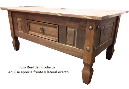 Imagen 2 de 4 de Mesa De Living Central Ratona Pino Macizo Rustico Mexicano