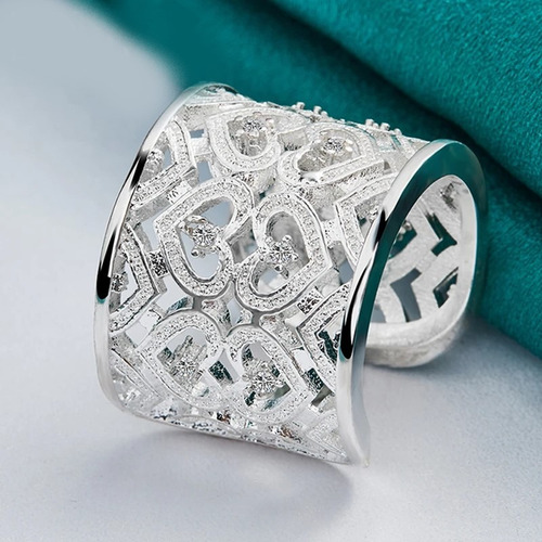 Anillo Plata 925 Luna Estrella Mujer Ajustable Regalo Joya