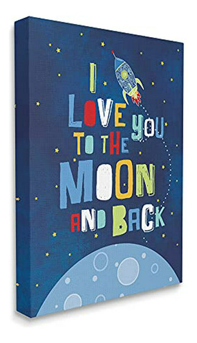 Pósteres - Stupell Industries I Love You Moon And Back Rocke
