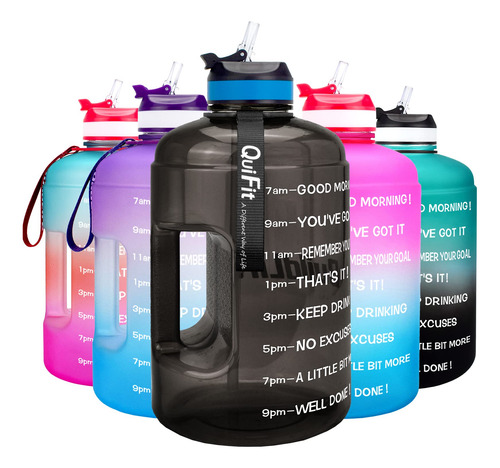 Botella De Agua Motivacional De 3.7 Litros Con Popote
