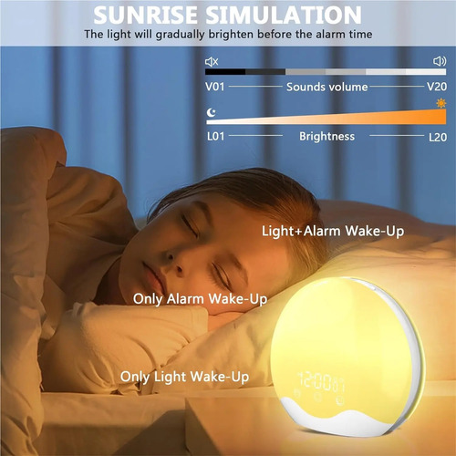Despertador Con Luz Y Función De Amanecer Y Toque