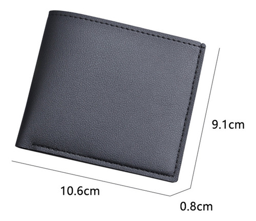 Cartera Corta De Cuero Pu For Hombre, Cartera Fina De Color