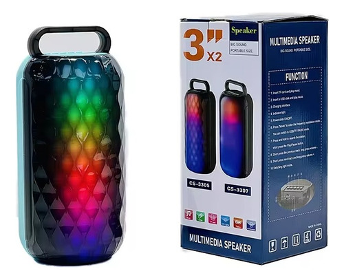 Parlante Portatil Con Luces Rgb Agarre Superior Cs-3305