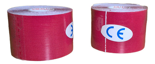 2 Unidades Cinta Tapping Neuromuscular Kinesio Tape 5cmx5mts Rojo
