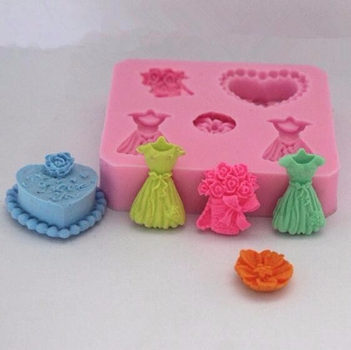 molde De Silicon Vestidos Flores Pastel Fondant Chocolate | Meses sin intereses molde De Silicon Vestidos Flores Pastel Fondant Chocolate | Meses sin intereses
