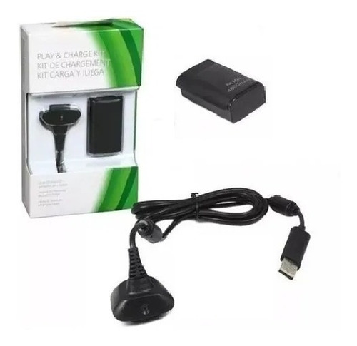 Imagen 1 de 3 de Kit Carga Y Juega Xbox 360 + Horas Cable /batería / Cargador