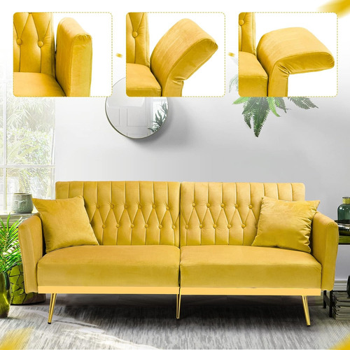 Sofa Cama Terciopelo Biplaza Ajustable Convertible Acmease