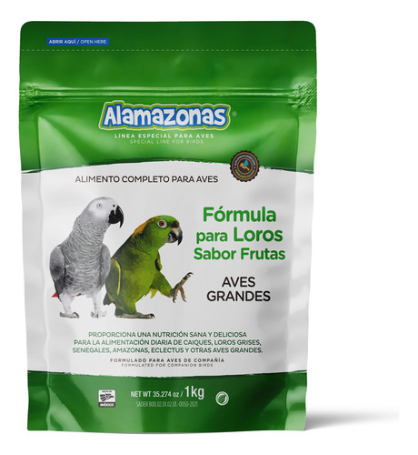 Comida Para Loro Montañes Sabor Frutas Croquetas 1kg