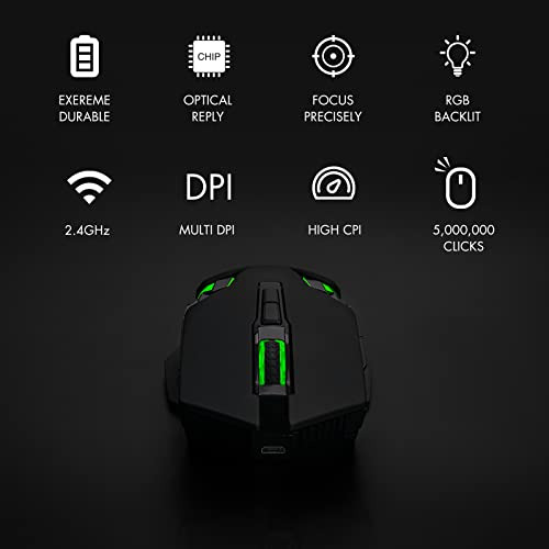Combo Teclado Ratón Gaming Inalámbrico Tkl Led