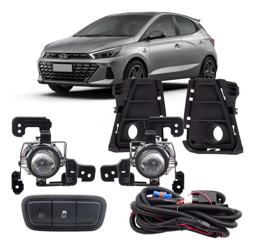 Kit Completo Farol De Milha Neblina Novo Hb20 2023 2024 2025