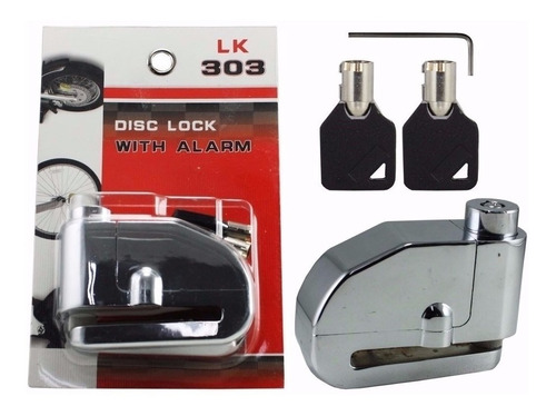 Candado Moto Alarma Freno De Disco Lk 303 Original Premium