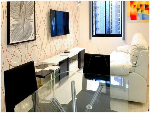 Flat Em Moema, Muito Bem Localizado, A Poucos Metros Da Av. Ibirapuera, Mobiliado - Sf33280