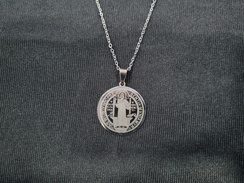Collar Dije San Benito Amuleto Talisman Protector 30mm Ø