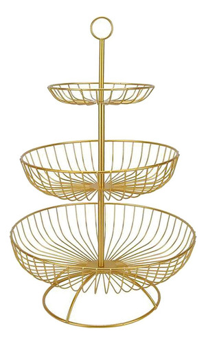 Frutero, Fruit Cesta Of Three Levels, Grande, Dorado, 300 M