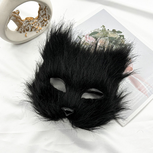 Máscara De Zorro De Pelo Largo For Halloween, Máscara De