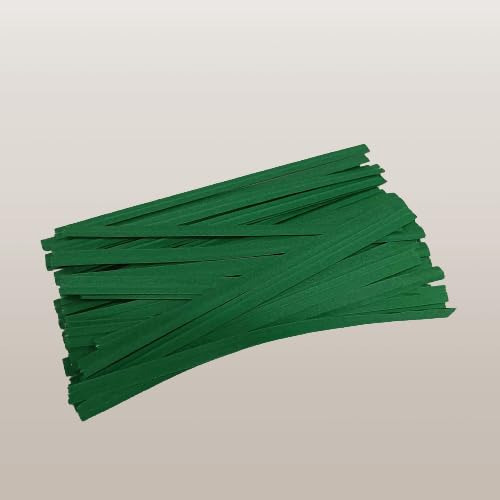 , 4  Laminated Paper Twist Ties 500 Count - Green