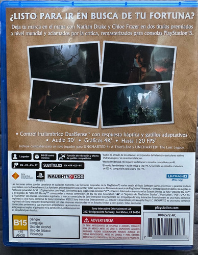 Videojuego Ps5 Uncharted Legacy Of Thieves Físico Español (Usado)