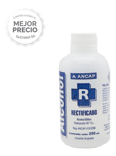 Alcohol Rectificado Ancap 250ml Graduacion 95% Suchina S.a