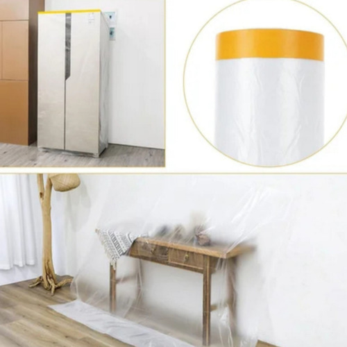 4 Filme Plástico Proteger Móveis Para Pintura 1,50 M