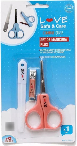 Set De Manicura Plus Para Bebé Love Tijera + Alicate + Lima 