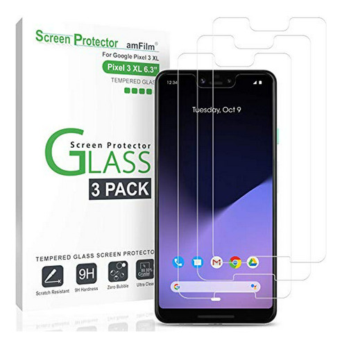 Amfilm Cristal Protector De Pantalla Para Google Píxel 3 Xl 