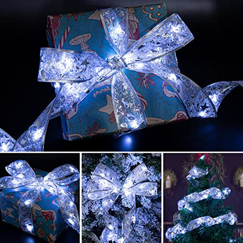 Luces Led De Cinta Para Árbol De Navidad - 4m, Batería, Blan