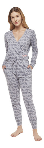 Pijama Mujer Mono Cruzado Manga Larga Promesse Pr10115