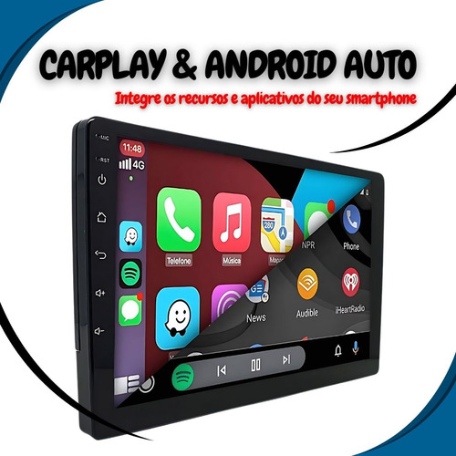 Central Multimídia 9 Polegadas Androidauto Carplay Bluetooth