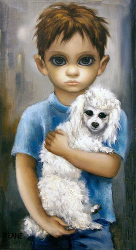 Poster 50x90cm Keane Obra Proibido Cães - Para Decorar Sala
