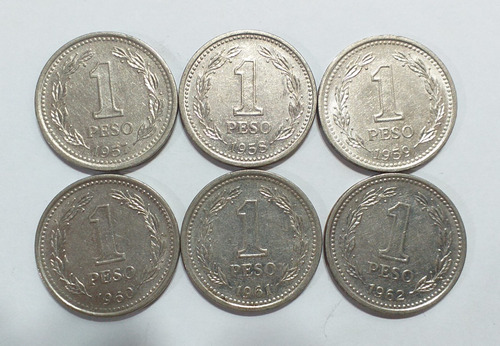 Serie 6 Monedas 1 Peso 1957 A 1962 - Incluye 1961