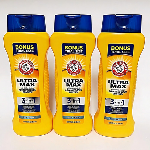 Shampoo Acondicionador Cuerpo Arm & Hammer 3 En 1 Ultra Max