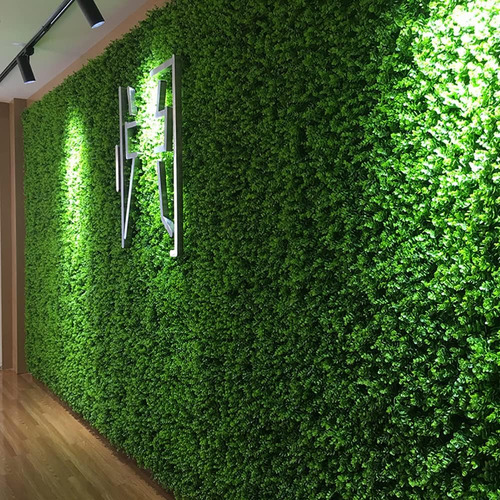 Jardin Vertical Artificial Muro Verde Panel Frondoso Plantas Color Verde/blanco