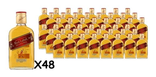 Caja Whisky Johnnie Walker Red Vidrio 200 Ml 48 Piezas